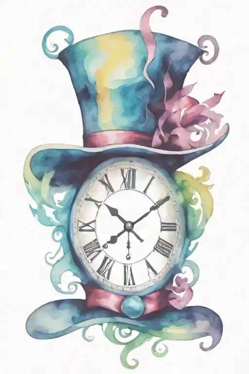 Alice In Wonderland Mad Hatter Hat Clock Face Morphing