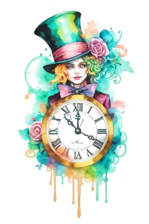 Alice In Wonderland Mad Hatter Clock Face