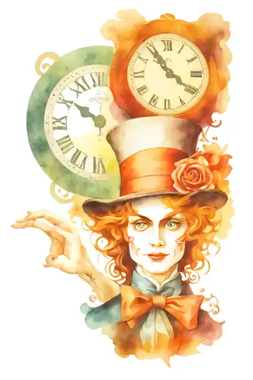 Alice In Wonderland Mad Hatter Clock Face