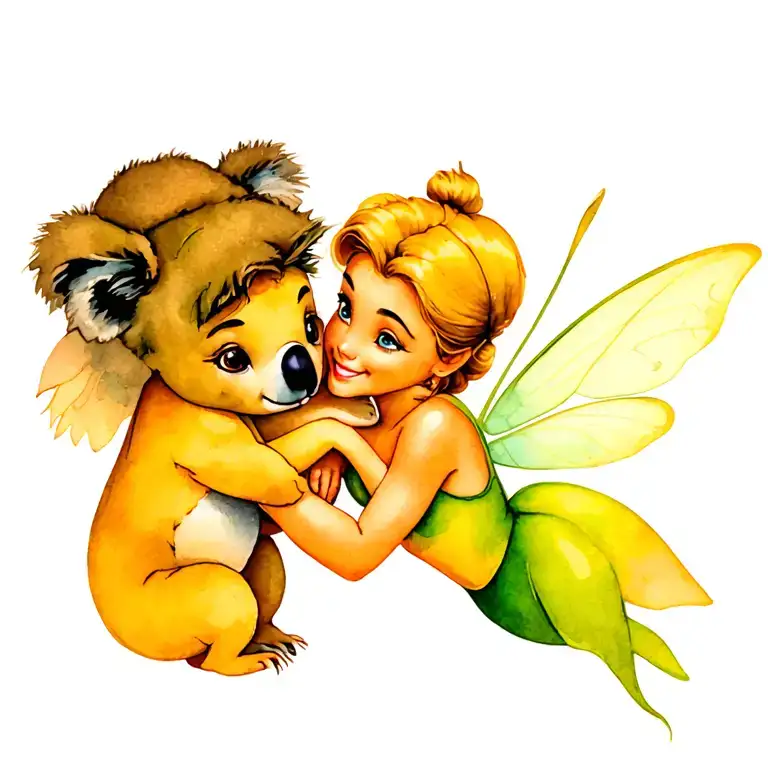 Tinkerbell And Koala Hugging