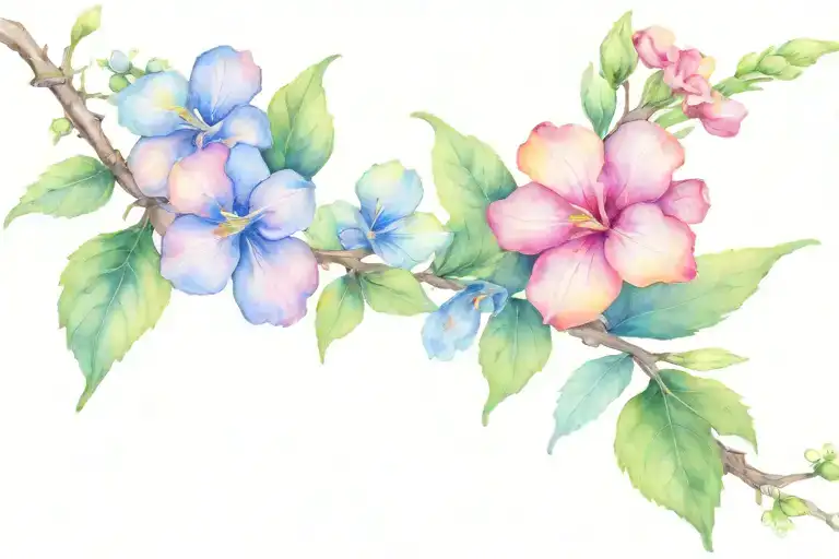 Primrose Flowers On A Vine