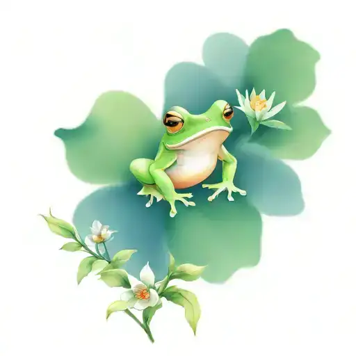 Feminine Frog And Flowers