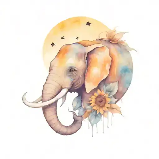 Moon Pumpkin Sunflower Elephant Head