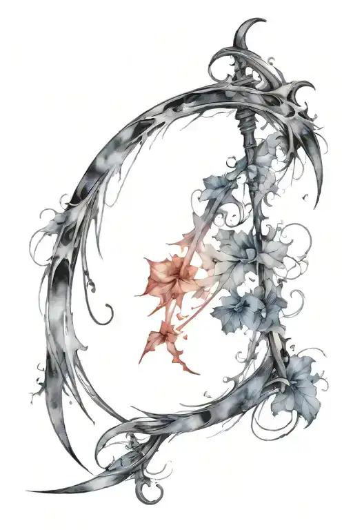 Reaper Scythe Black Abstract