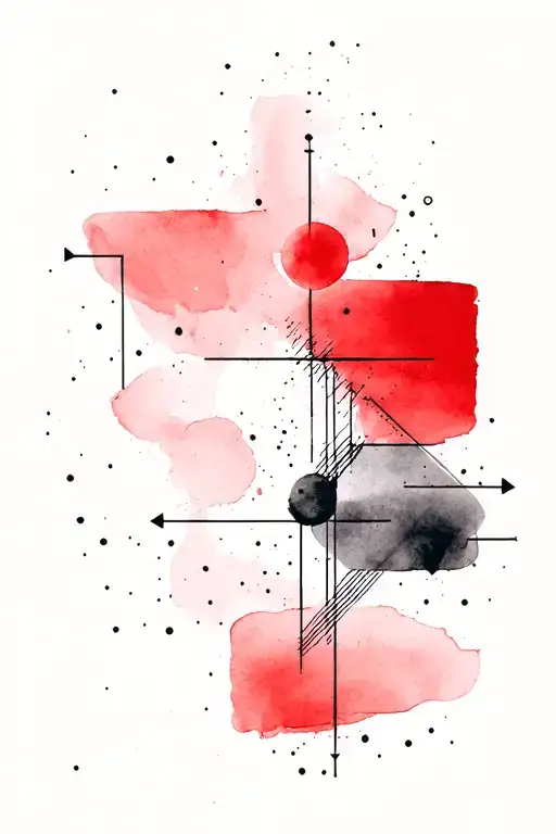 Geometric Chaos Red And Black