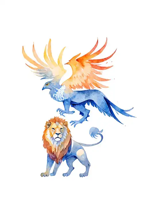 A Lion And A Phoenix Combined With A Knight Something From The Saints