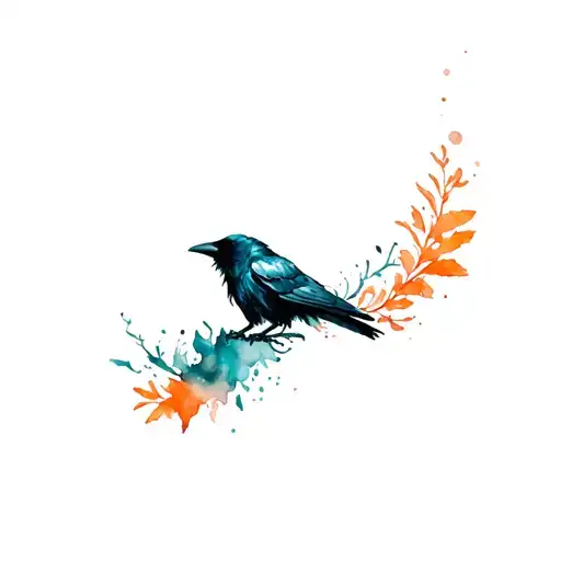 Magical Raven Teal And Orange