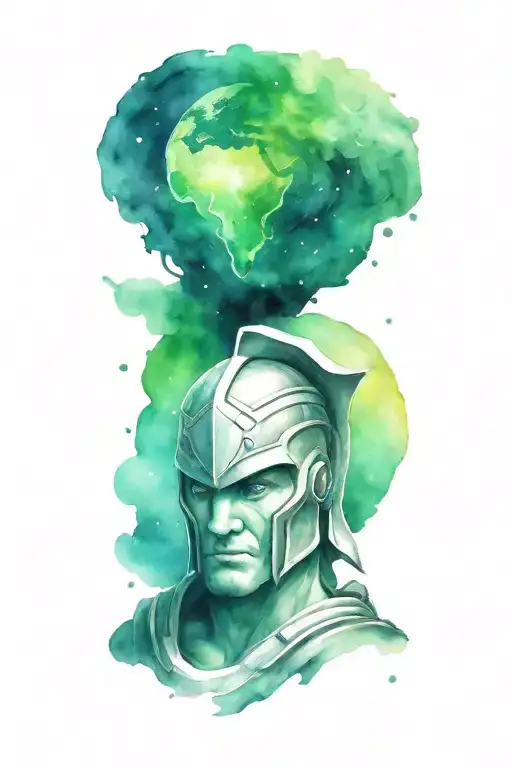 Spartan Looking At Alien Planet