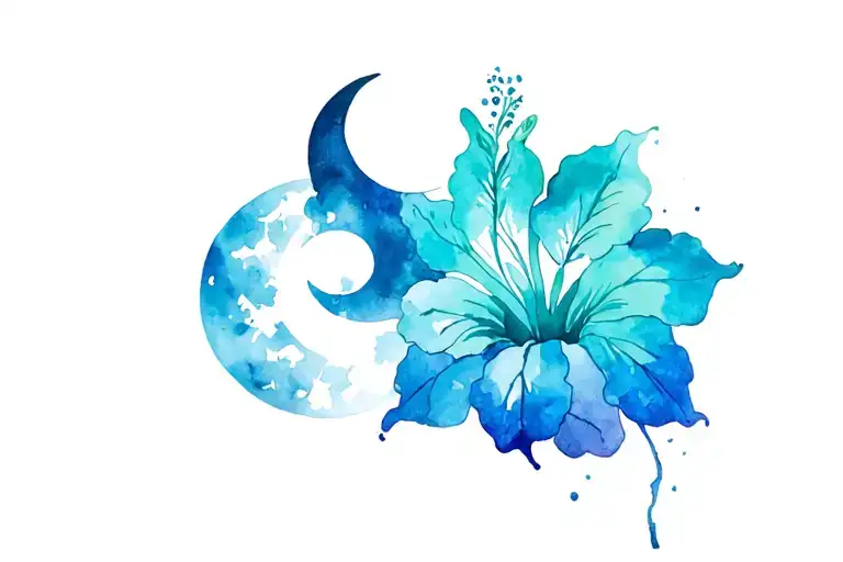 Moon And Sun And Hibiscus