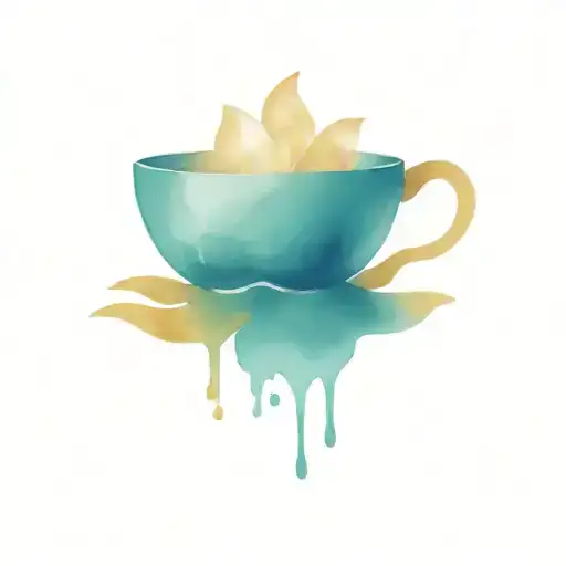 A Steaming Cup Of Coffee With A Lotus Flower Floating On Top