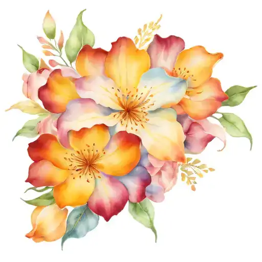 5 Different Flowers Intertwined