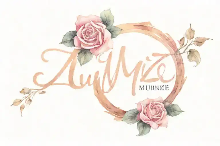 Word Mumzie With A Small Rose Intertwined