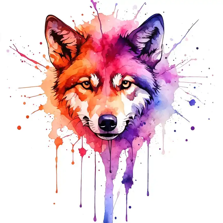 Wolf Paint Splatter