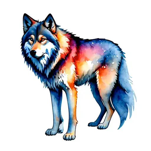 Whole Wolf Body With Feet And Tail Fading In Shadows