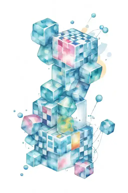 Rubic Cube And Dna Coming Out Of It