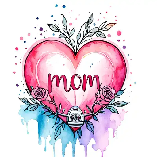 Classic Mom Heart Tattoo With A Vw Beetle In The Middle