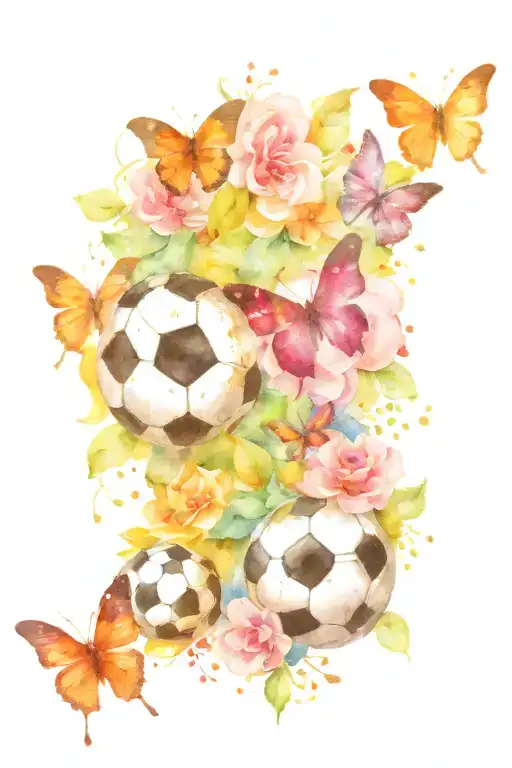 Butterflies And Flowers And A Soccer Ball