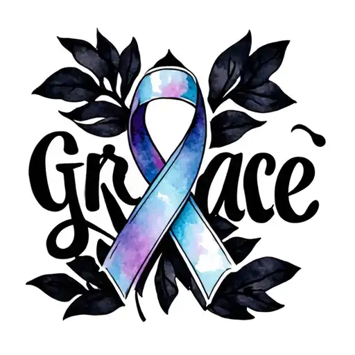 The Word Grace With The A Being The Breast Cancer Ribbon
