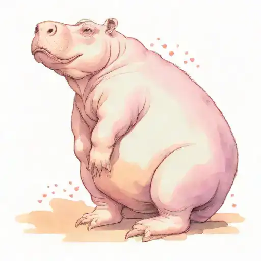 Hippopotamus Trainer With The Love