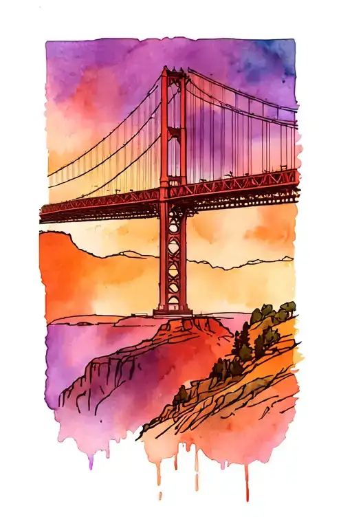 Royal Gorge Bridge Colorado Simple Outline