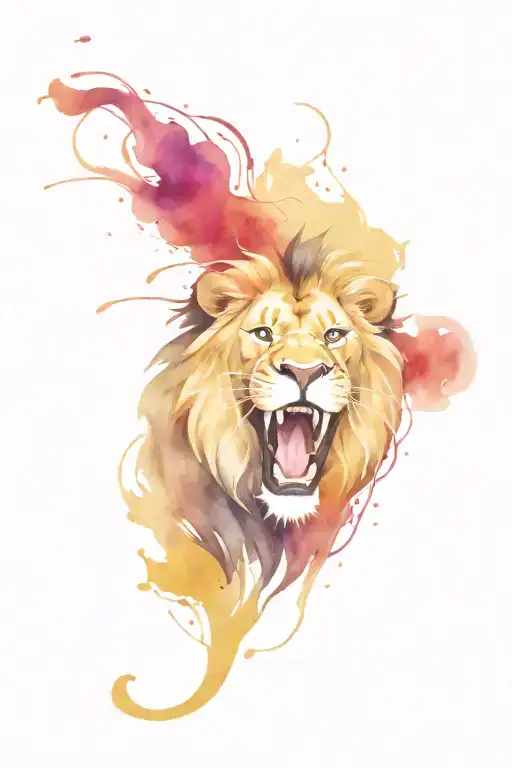 Lion Roaring With Pocket Watch