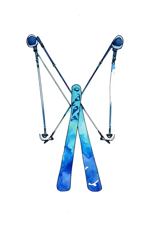 Crossed Ski Poles