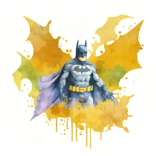 Batman Silloute With Batman In Graffiti Background