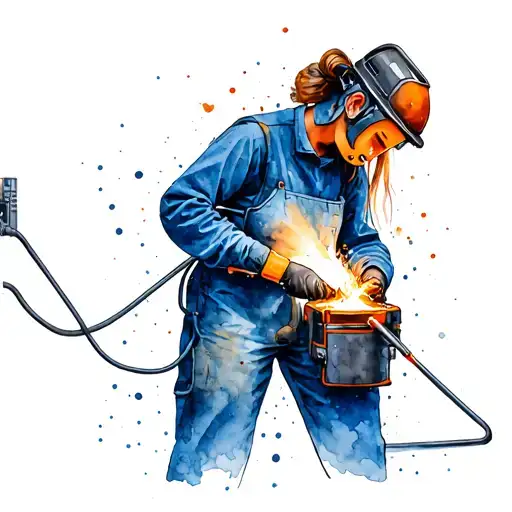 Female Welder Working
