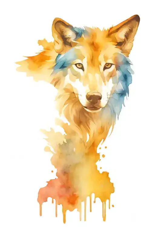 Blue Grey Wolf Face Emerging