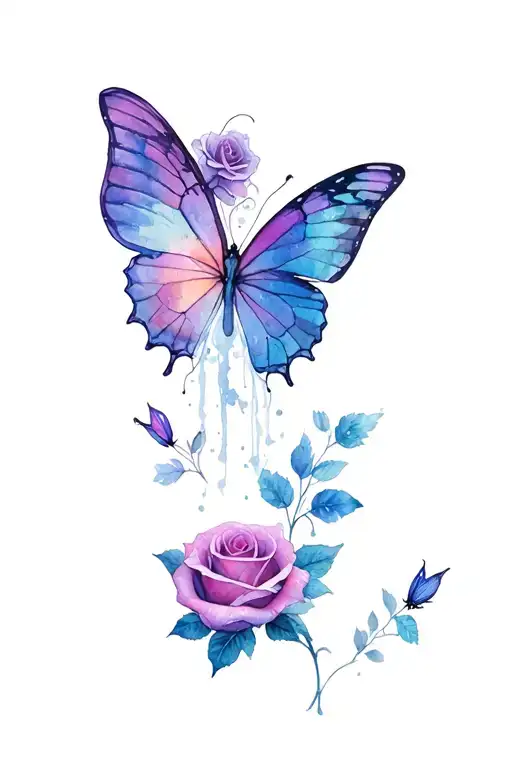 Rose Butterfly And Fairy Holding