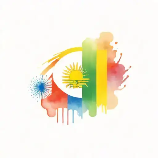 Long Rectangle With Ecuadorian Flag In It And Rainbow Flag And The Learn Symbol