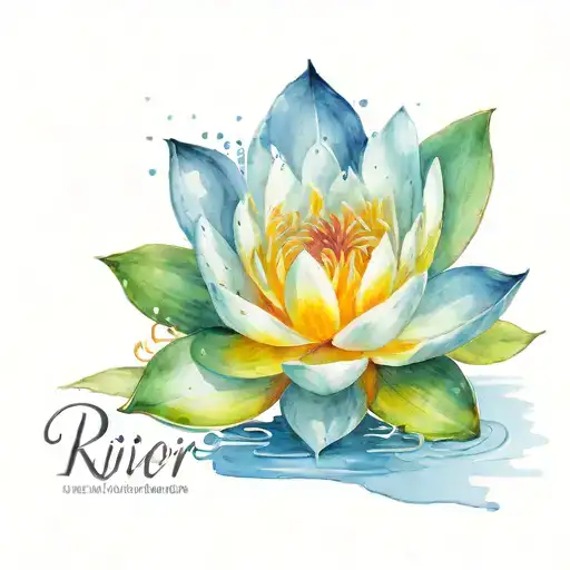 Water Lilly With The Name River