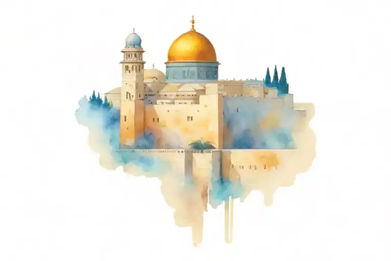 Western Wall In Jerusalem Skyline