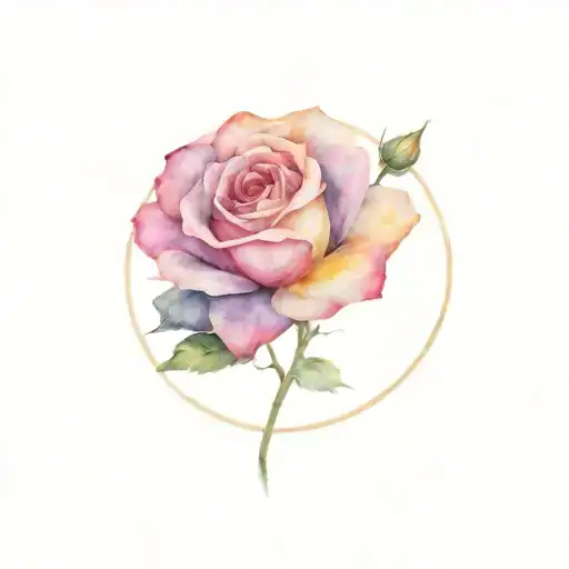 Tringle And Circle Surrounded With Rose Growing