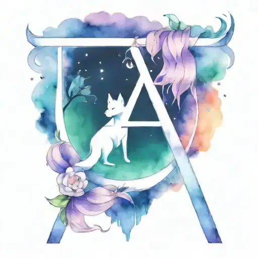 Libra Symbol With Celestial Foxes