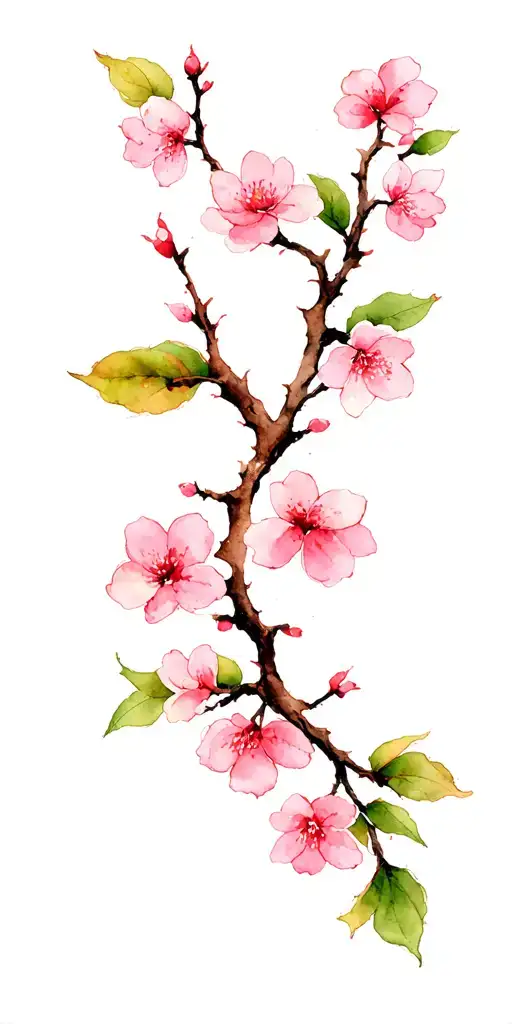 Cherry Blossom Tree Branch Intertwining Like Vines