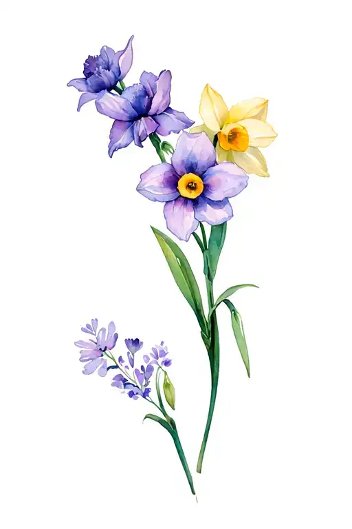 Carnation Narcissus Violet Daisy Gladiolus Daffodil Carnation Violet Flower Bouquet