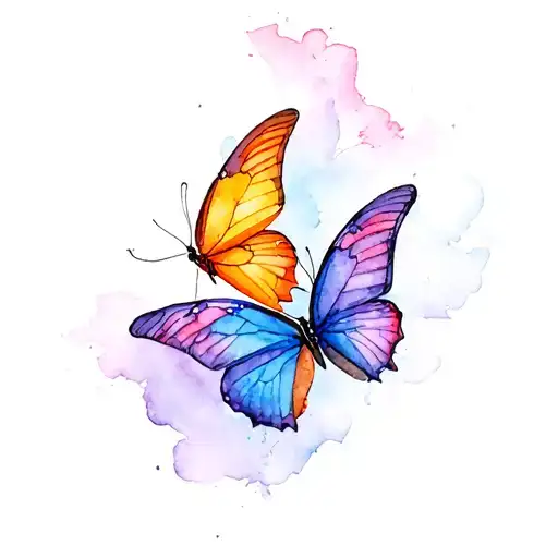 Butterflies Flying Together Symbolizing The Client's Female Gender