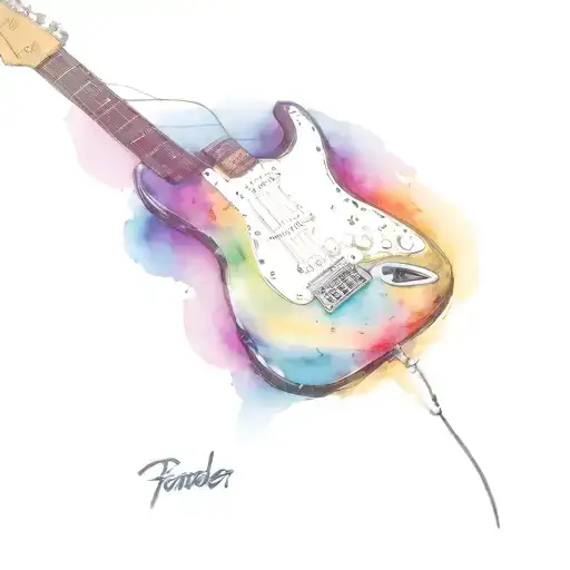 Fender Stratocaster And Black Cat