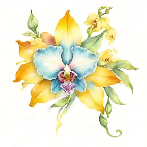 Crown And Orchids Blooming