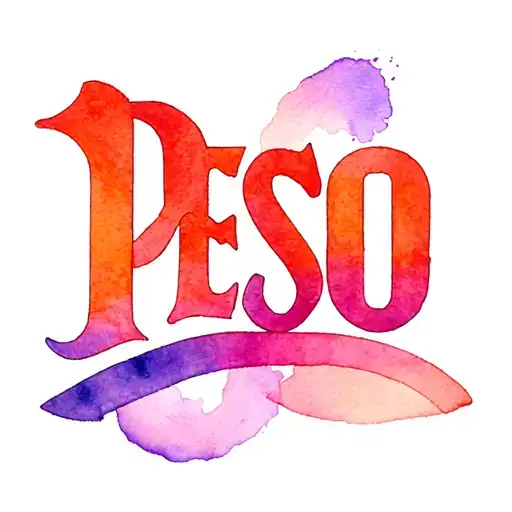 Peso Sign Chicano Style Lettering