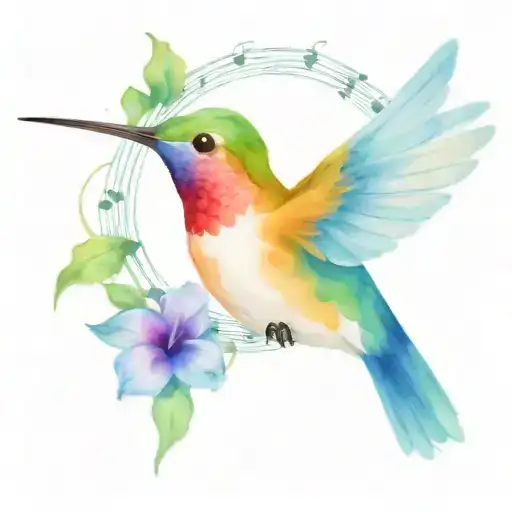 Hummingbird With Music Notes
