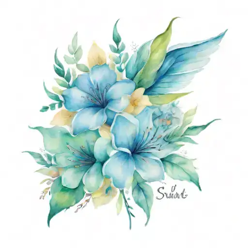 3 Flowers With The Names Skarlett Isabelle And Mommy As The Stems Wrapped With Angel Wings