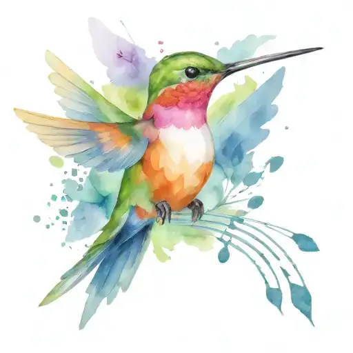 Hummingbird With Music Notes