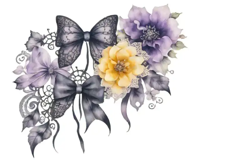 Gothic Chic Bows And Lace Patterns