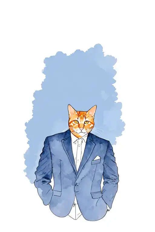 Orange Cat In A Mans Body Dressed In A Suit