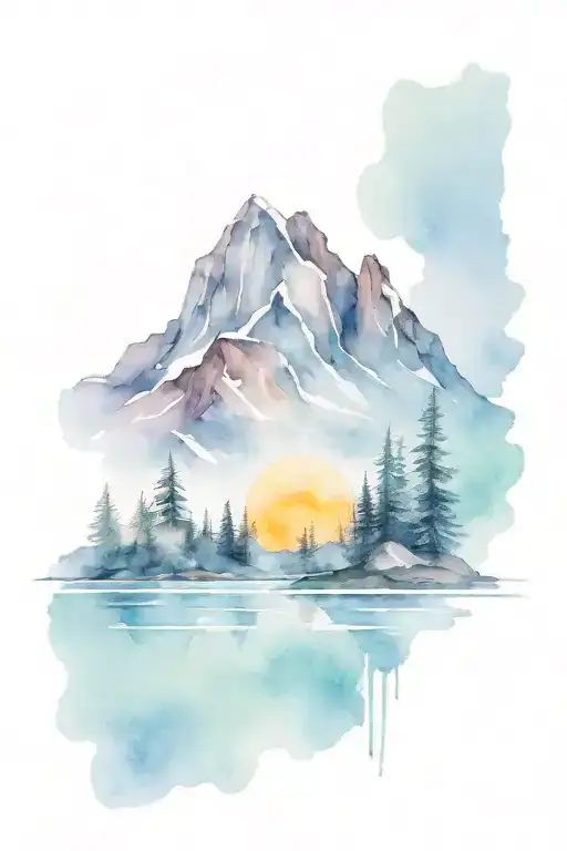 Mountain Above A Lake