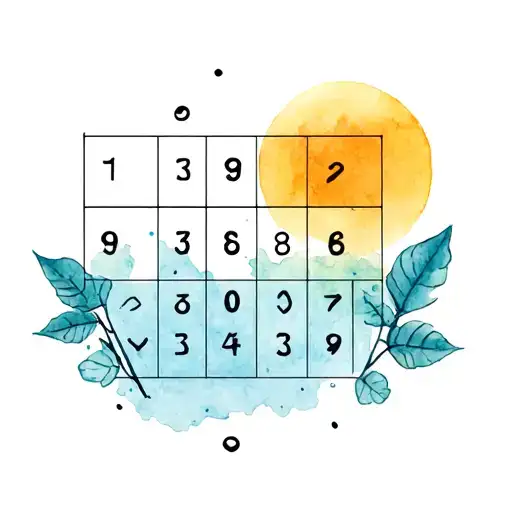 Sudoku With Sun And Leaf Elements In The Background