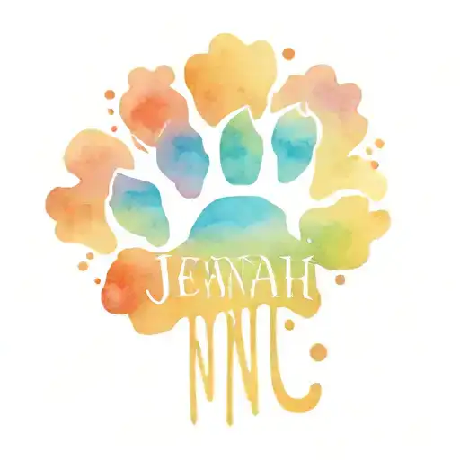 Dog Name Jennah With Paw Print