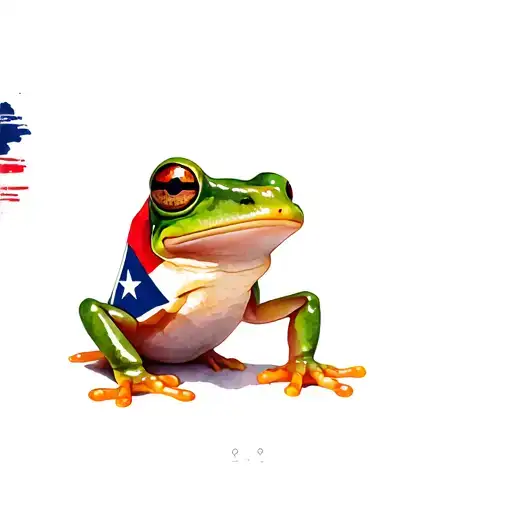Puerto Rican Flag And Coqui Frog